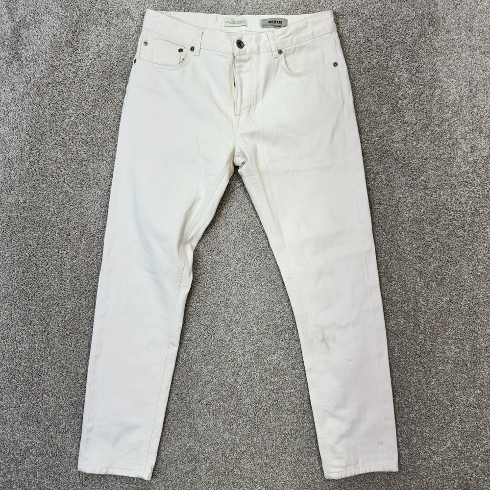Suitsupply Jeans Mens 33 Off-White Berto Italian Denim Slim Fit Button Fly